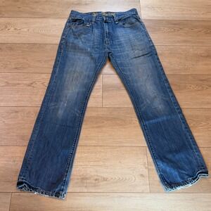 VTG‎ Fox Racing Jeans Mens Blue Denim 32 Relaxed Straight Grunge Moto Y2K READ